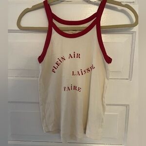 Madewell Red and White Graphic Tank Top